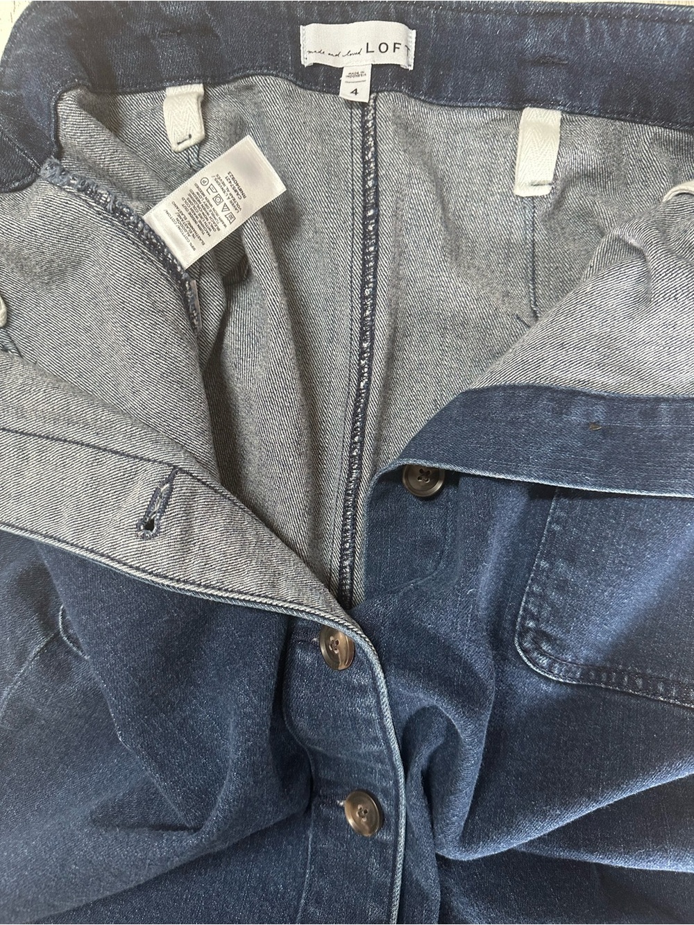 Loft Denim Button Front Skirt - Picture 5 of 6